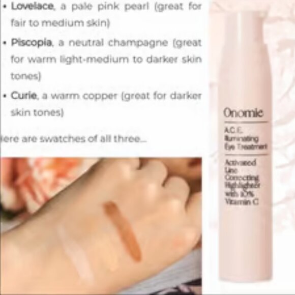 ONOMIE Lovelace A.C.E. Illuminating Eye Treatment Shade #1 Lovelace Korean Skin - Picture 2 of 6